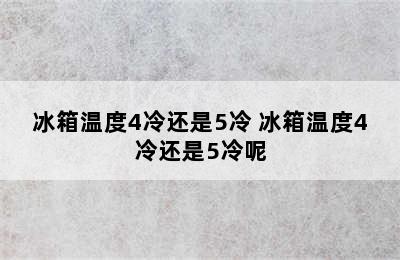 冰箱温度4冷还是5冷 冰箱温度4冷还是5冷呢